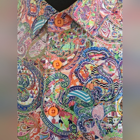 Robert Graham Men's Goldberg Short-Sleeve Knit Polo Paisley Size M - Picture 9 of 16